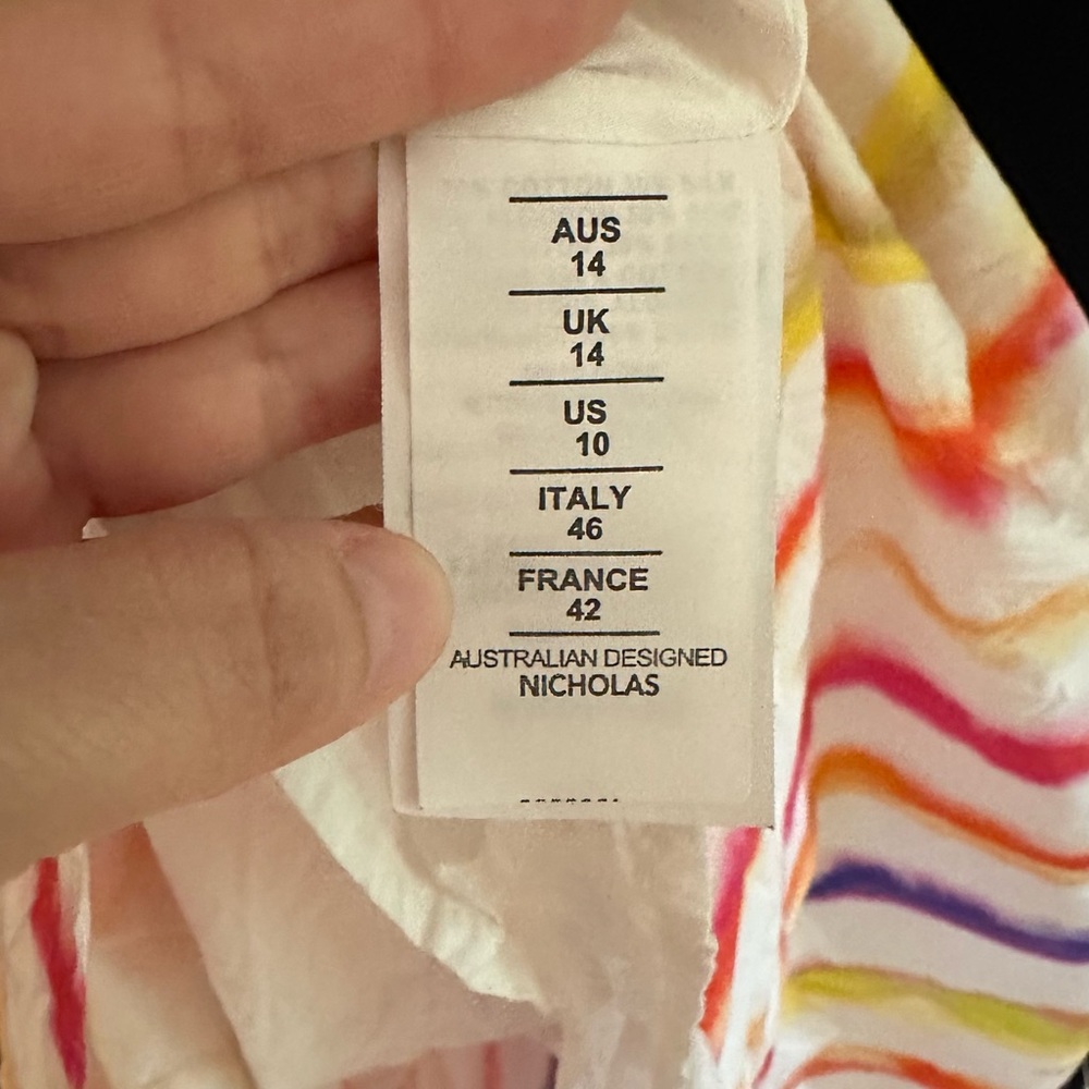 Nicholas Kerala Fully Lined Multi-Color Stripes Maxi Dress 10 - Picture 3 of 7